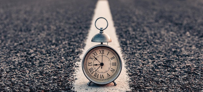A vintage clock on the street.