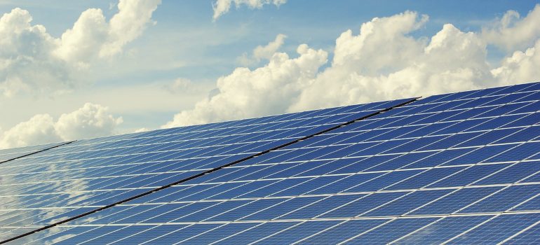 Solar panels for an off-grid solar system.