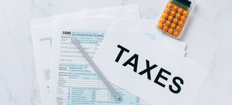 Taxes written on the paper