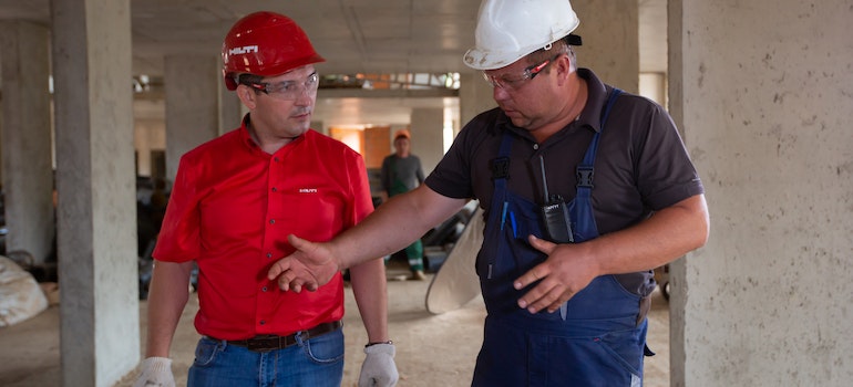 Two people working on a home improvement