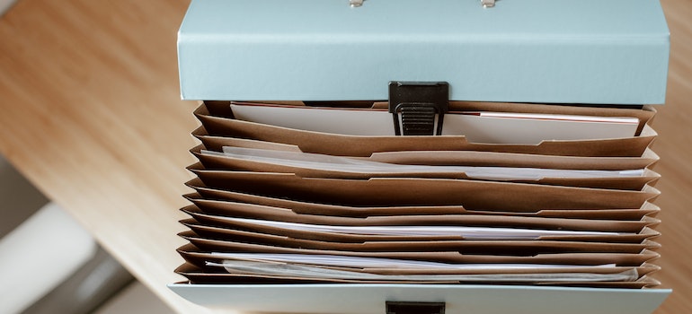 A folder with documents