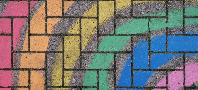 Colorful pavement.