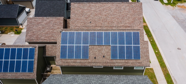 solar panels on a roof